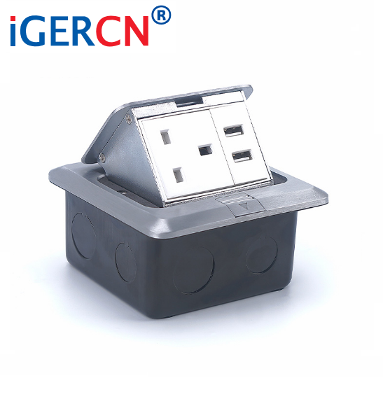 2.1A 5V USB charger BS pop up floor socket   box /Qmark  UK power floor socket /Saudi Arabia and Kuwait hot sell floor  plug