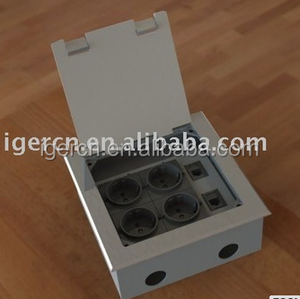 floor socket outlet stainless steel material opening floor box  outlet floor socket with multi socket HGD-180K