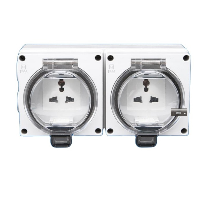 outdoor IP66 Waterproof Africa  16A Rainproof Charging Switch Socket Keyhole Design Industrial Power Outlet for Bathroom Garden