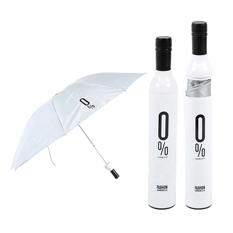 Logo Print Promotion Gifts Small Umbrella Women Portable Travel Mini Umbrella Cheap Beer Bottle Rain & Sun Umbrella