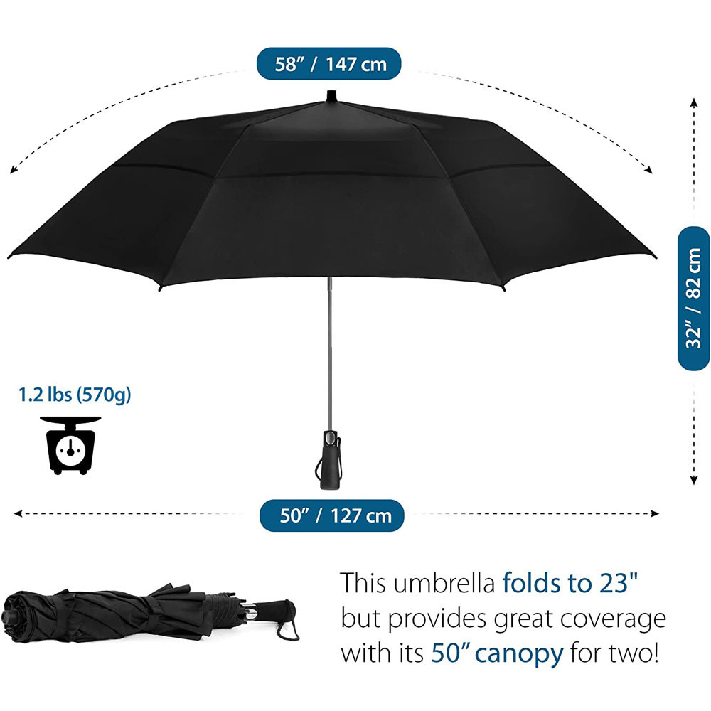 Custom Logo Best New, Concept No Minimum Personalised Windproof Double Canopy Mounted Foldable Golf Umbrellas/