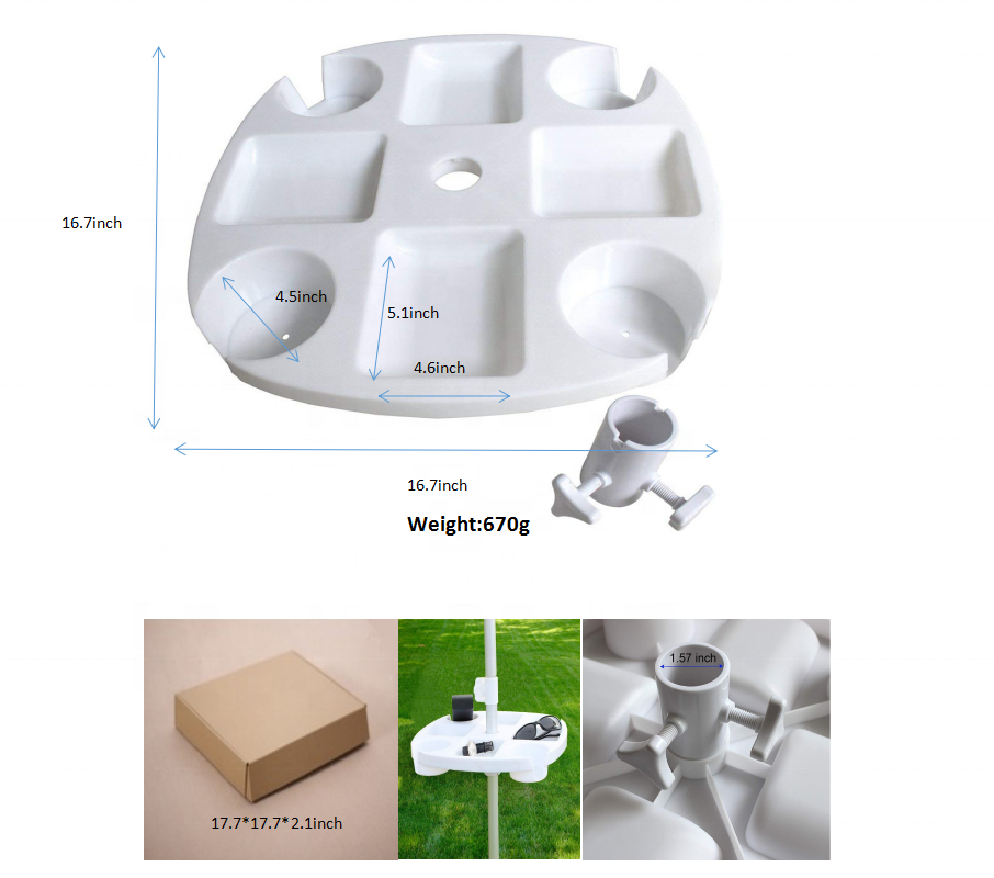 2020 New Inventions PP Plastic Tray , Hot Creative Customized Beach Umbrella Accessories/