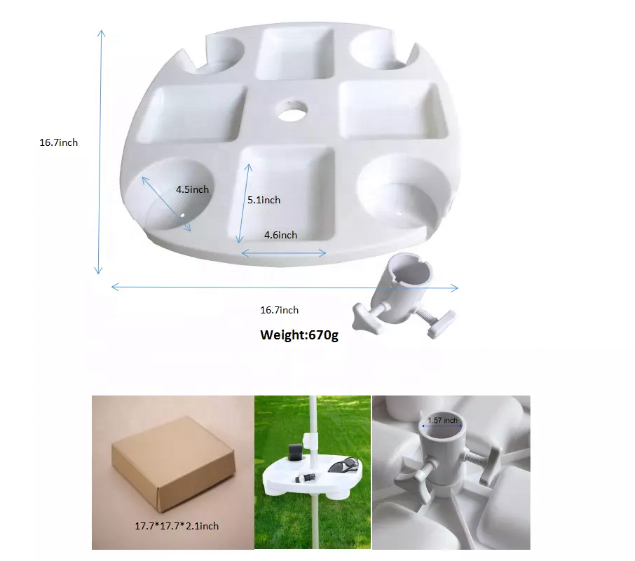 2020 New Inventions PP Plastic Tray , Hot Creative Customized Beach Umbrella Accessories/