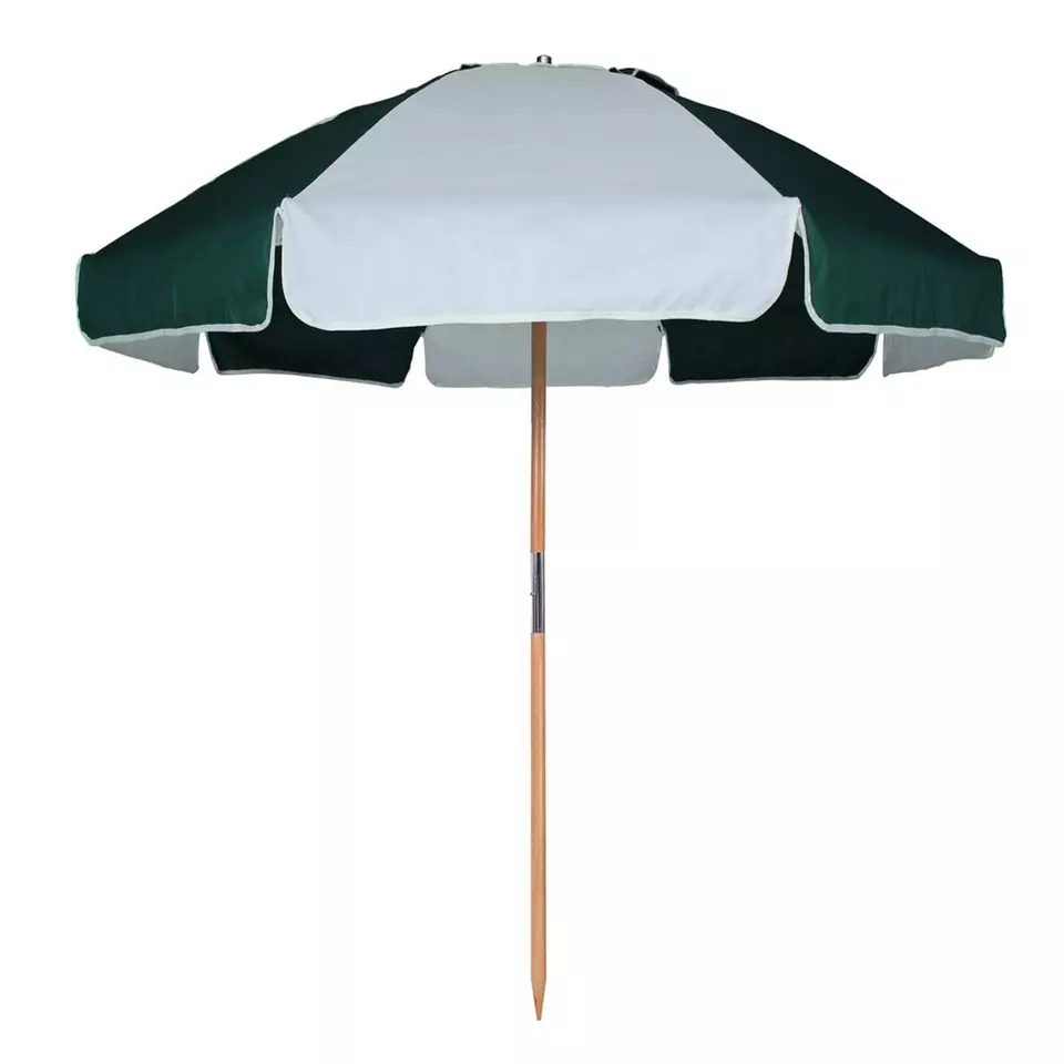 Custom Outdoor Luxury Portable Big UV Protection Windproof 8 Feet Aluminum Pole Sun Beach Umbrella With Sand Anchor