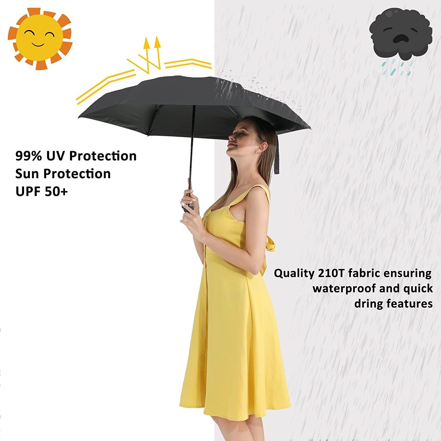 Custom Protection Sun UV Windproof Compact 3 Folding Umbrella Travel Automatic Foldable Umbrella For Rain