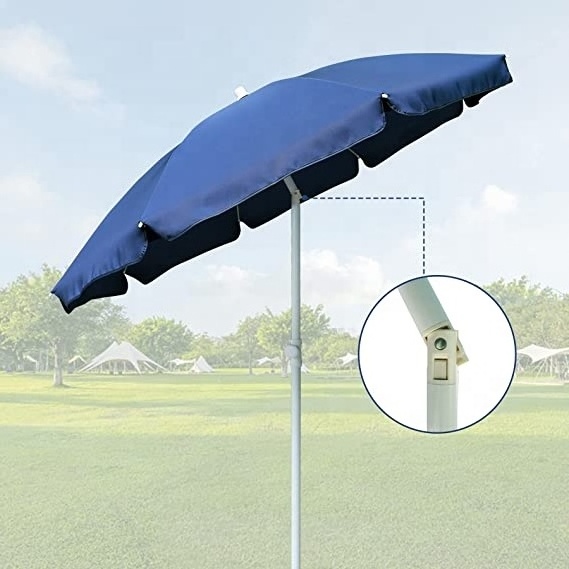 9FT Portable Picnic Outdoor Canopy Sunshade Beach Umbrella with Tilt Function, Small Patio Umbrella Blue