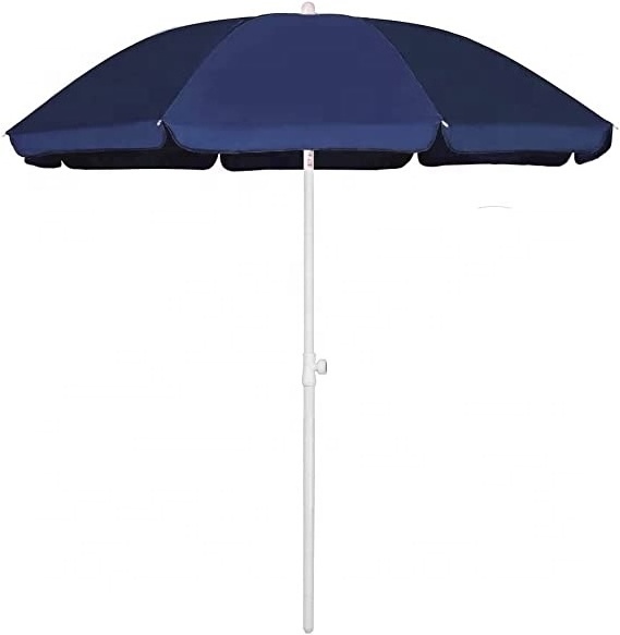 9FT Portable Picnic Outdoor Canopy Sunshade Beach Umbrella with Tilt Function, Small Patio Umbrella Blue