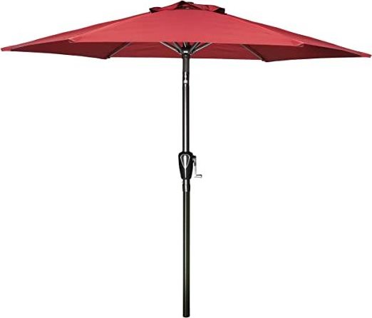 7.5' Patio Umbrella Outdoor Table Market Yard Umbrella with Push Button Tilt Red