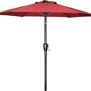 7.5' Patio Umbrella Outdoor Table Market Yard Umbrella with Push Button Tilt Red