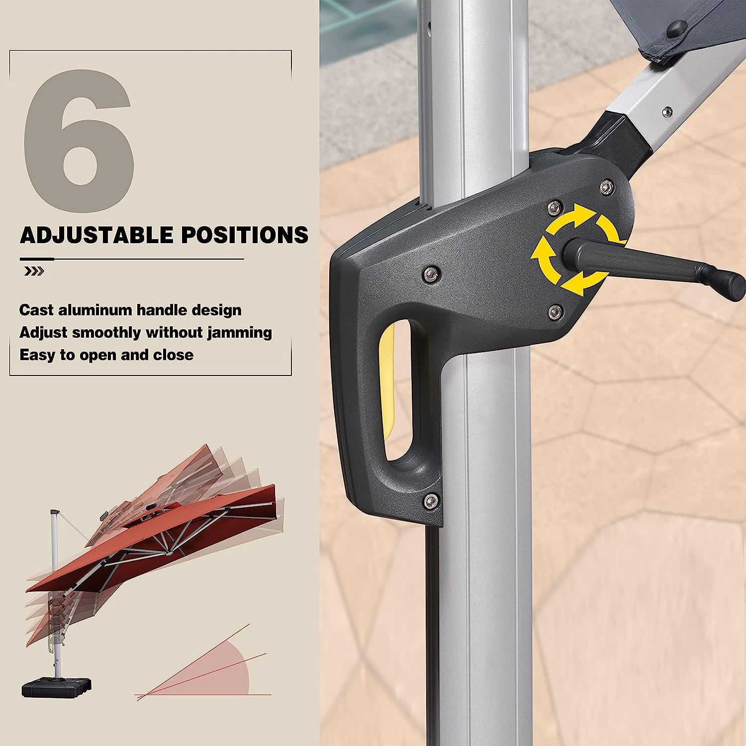 Outdoor Garden Roman Umbrella Aluminum 3m Square Offset Parasols 10ft Cantilever Patio Umbrellas With Solar Lights