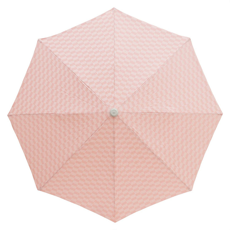 Wholesale Summer Windproof Large Luxury Beach Parasols Outdoor Wood Pole Pink Beach Umbrella