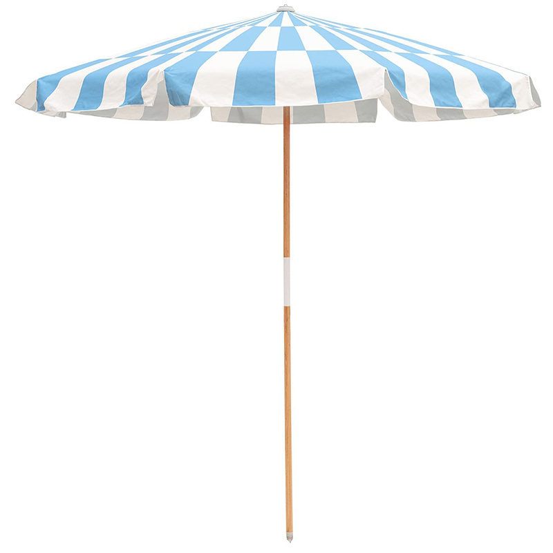 Wholesale Summer Windproof Large Luxury Beach Parasols Outdoor Wood Pole Pink Beach Umbrella