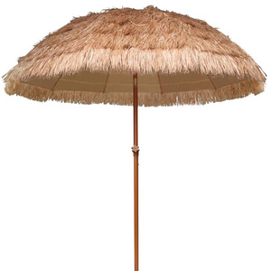 Wholesale Outdoor Retro Hawaii Round Thatch Gardens Umbrella Straw Grass Tiki Beach Umbrella