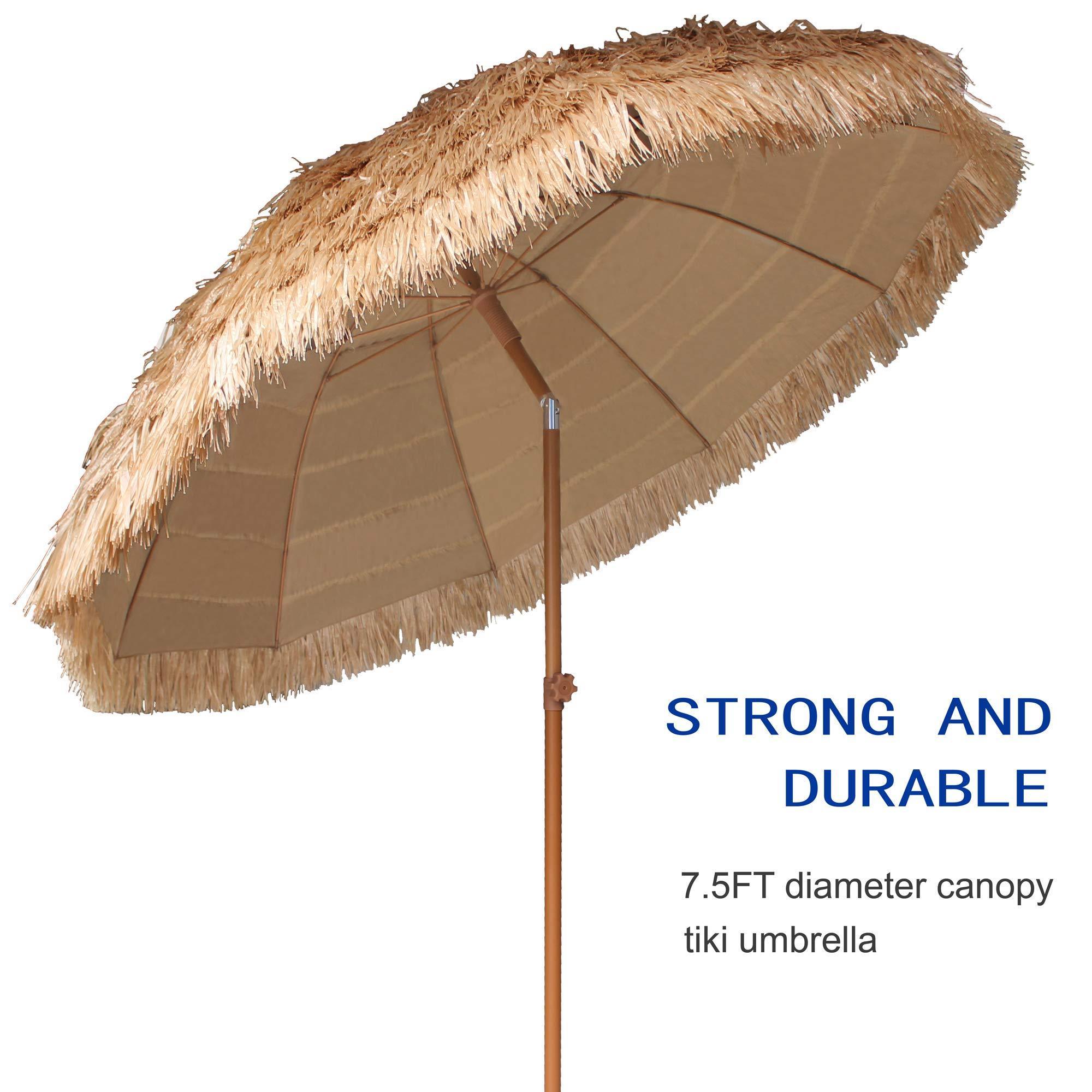 Wholesale Outdoor Retro Hawaii Round Thatch Gardens Umbrella Straw Grass Tiki Beach Umbrella