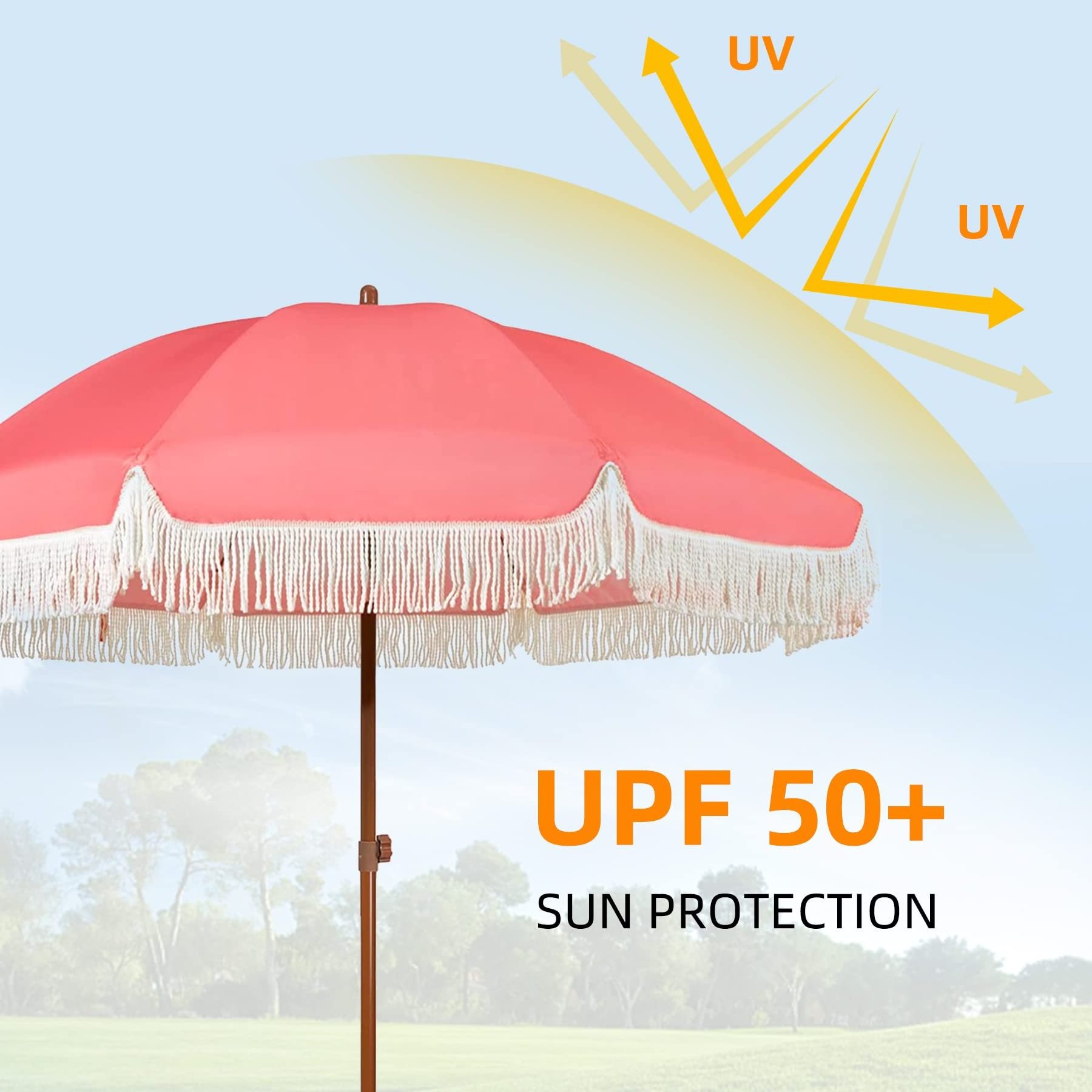 Hot Sale Customized Logo Vintage Luxury Boho Parasol Heavy Duty Outdoor Bali Tassel Beach Umbrella