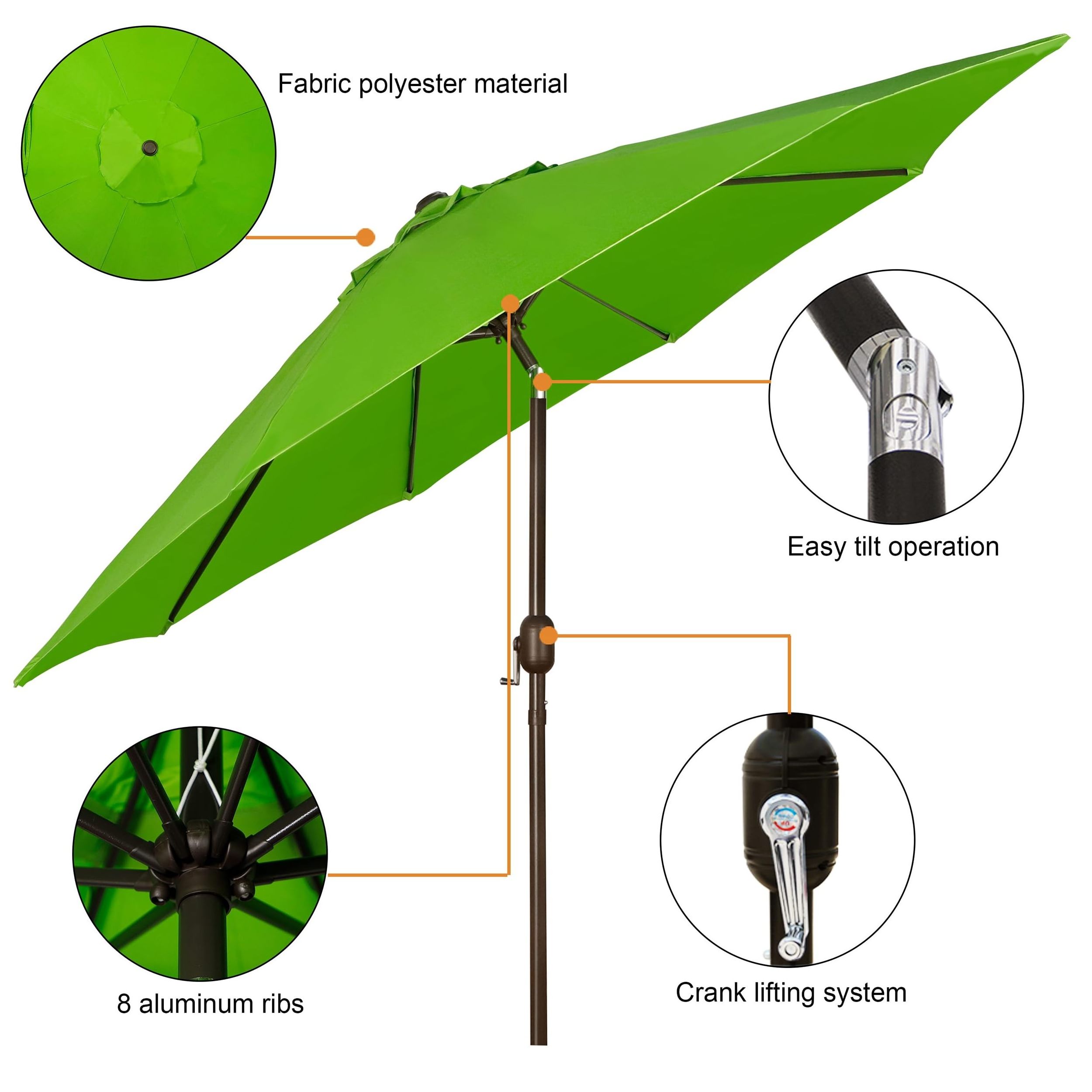 Custom Outdoor Big Patio Oem Garden Umbrella Terrace Parasol 9ft Market Patio Umbrella With Push Button Tilt