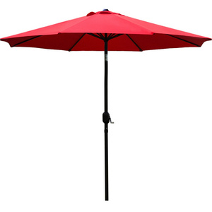 Customized Outdoor Storm Garden Umbrella 9Ft Red Patio Umbrella For Pool Restaurant