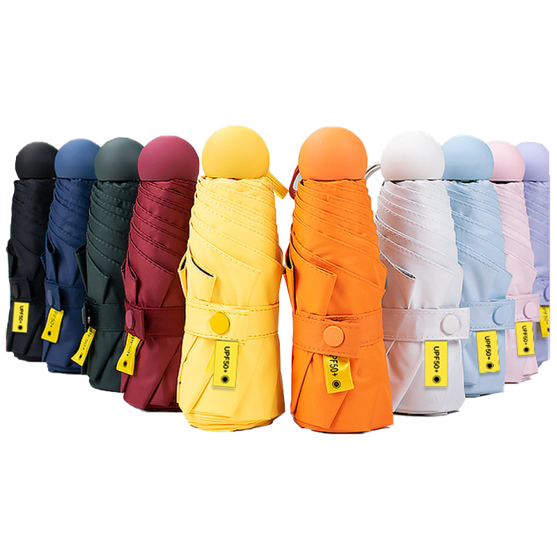 Hot Sale Ultralight Pocket Size Anti Uv Umbrella Small Women Capsule Mini Umbrellas For The Rain