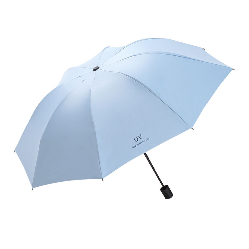 Custom Cheap Promotion White Rain 3 Folding Umbrella Windproof Uv Automatic Umbrella With Logo Printing