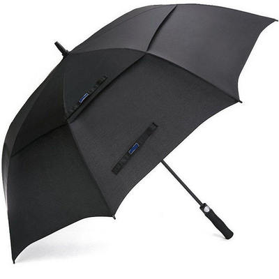 Windproof Double 62 Inch Fiberglass Pongee Automatic Straight Extra Large Golf Umbrellas With Vent