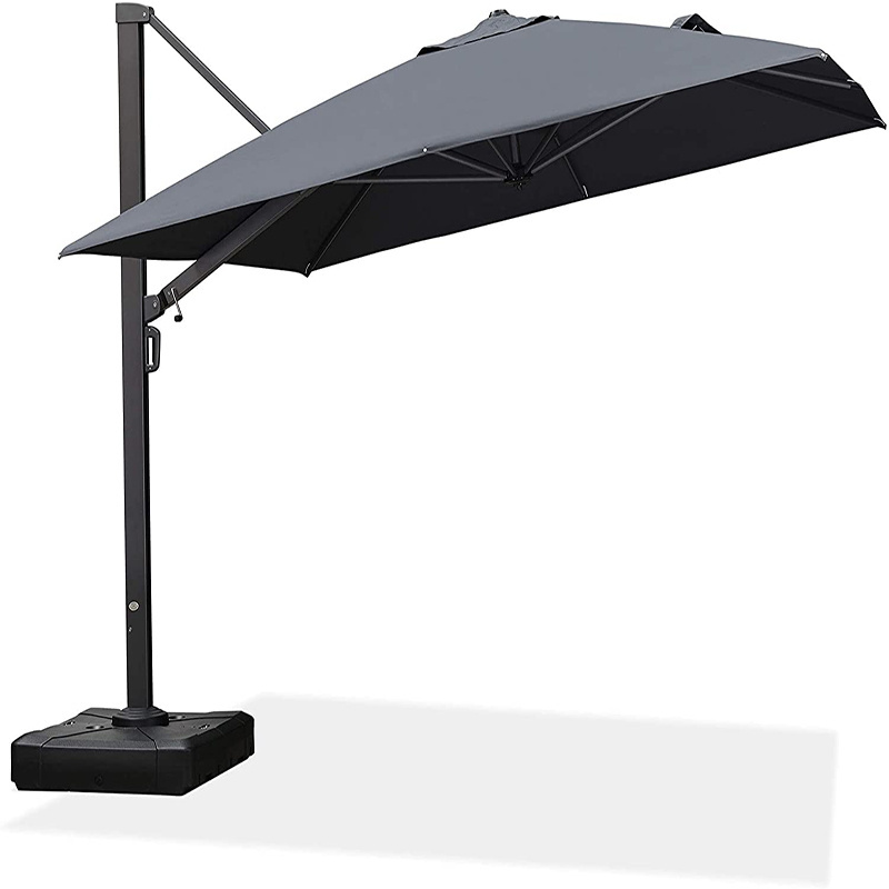 Garden Umbrella Black Waterproof Sunscreen Outdoor Sunshade Cantilever Patio Umbrella With Skylight Outdoor Sun 8 Ribs Modern