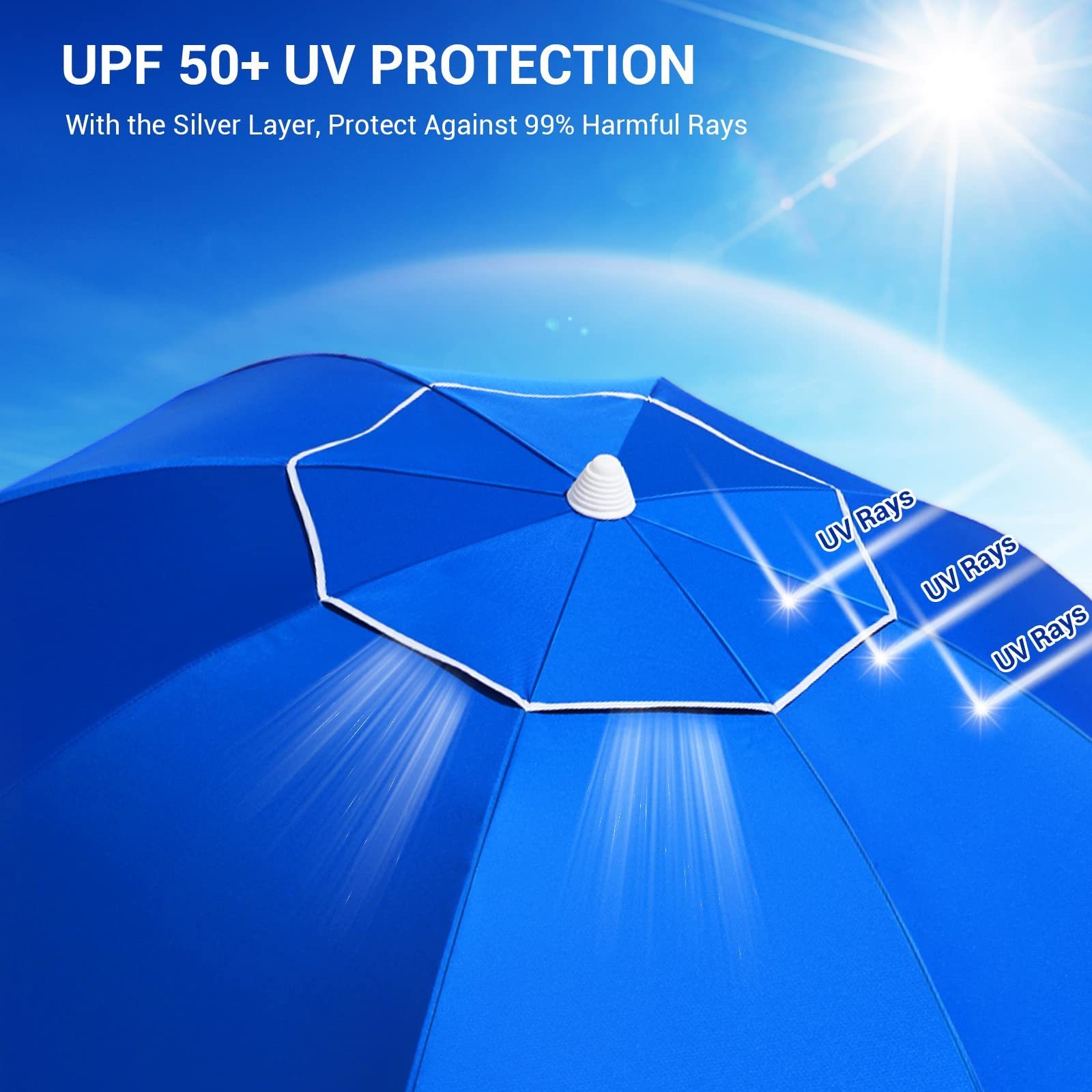 Cheap Wholesale Portable Outdoor Beach Parasol Polyester Beach Umbrellas With Uv Protection