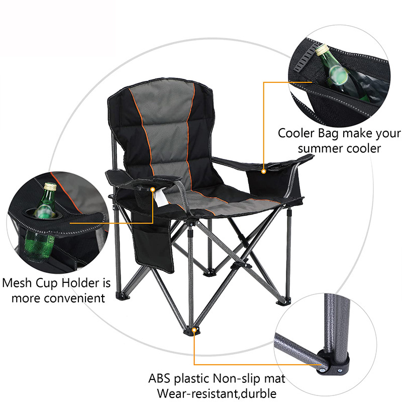 Heavy Duty Oversized Foldable Camping Chair Portable Collapsible Folding Picnic Beach Chair With Storage Bag