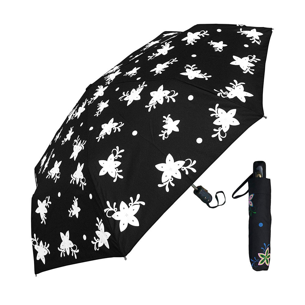 New inventions 8ribs 3 folding umbrella magic rain umbrella color changing