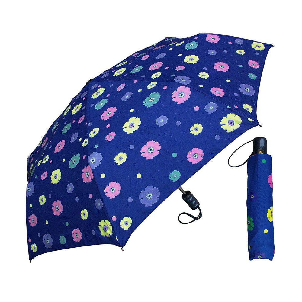 New inventions 8ribs 3 folding umbrella magic rain umbrella color changing