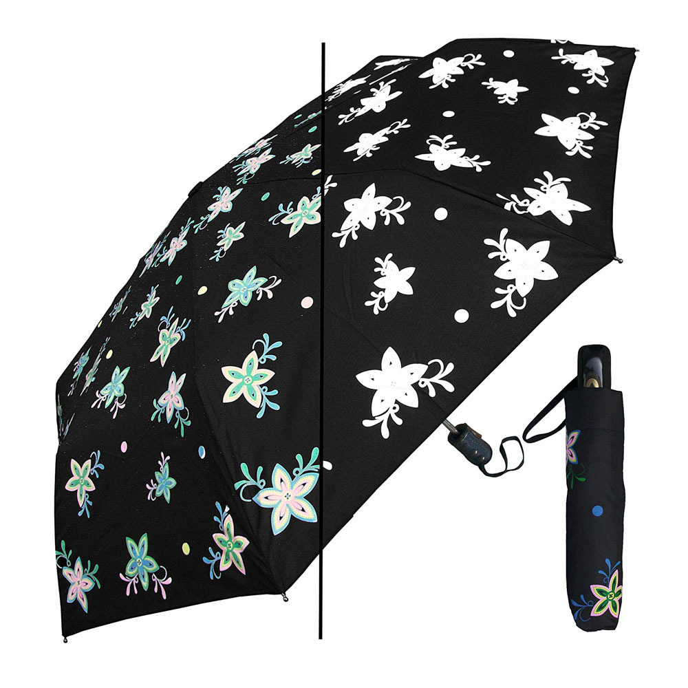 New inventions 8ribs 3 folding umbrella magic rain umbrella color changing