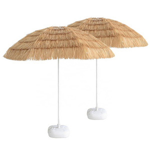 natural color outdoor palm beach  plastic hawaii white tiki hula pp grass thatch outdoor straw umbrella