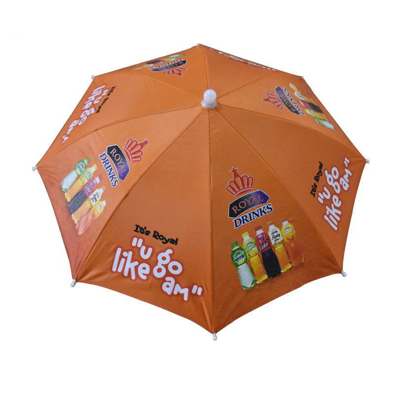 customized logo print rain mini umbrella hat for kids