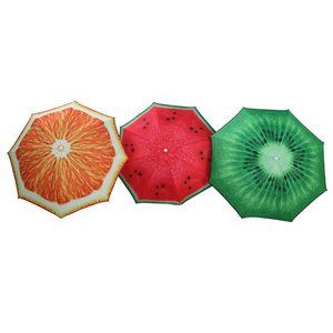 180cm uv 50 wholesale outdoor cheap OEM fruit design watermelon kiwi sunflower sun parasol beach umbrella