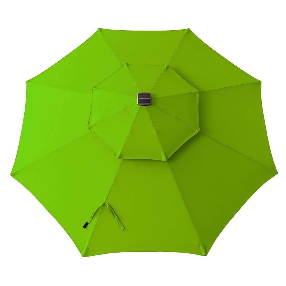 Custom color led solar charger panel beach umbrella patio umbrella