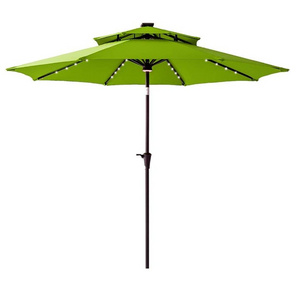 Custom color led solar charger panel beach umbrella patio umbrella