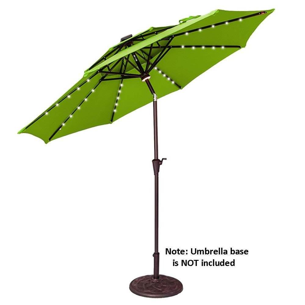 Custom color led solar charger panel beach umbrella patio umbrella