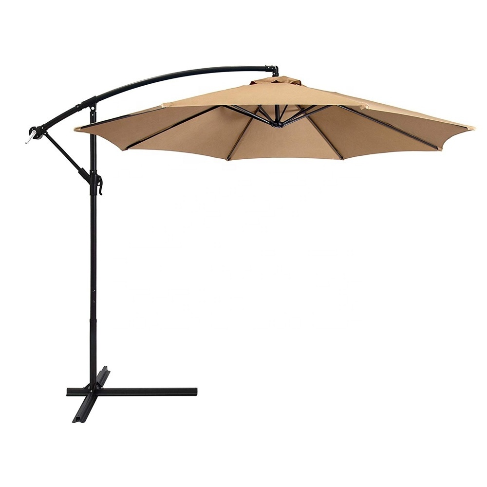 10Feet Outdoor Offset Garden Parasol Cantilever Patio Umbrella With Base