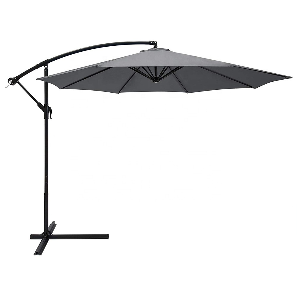 10Feet Outdoor Offset Garden Parasol Cantilever Patio Umbrella With Base