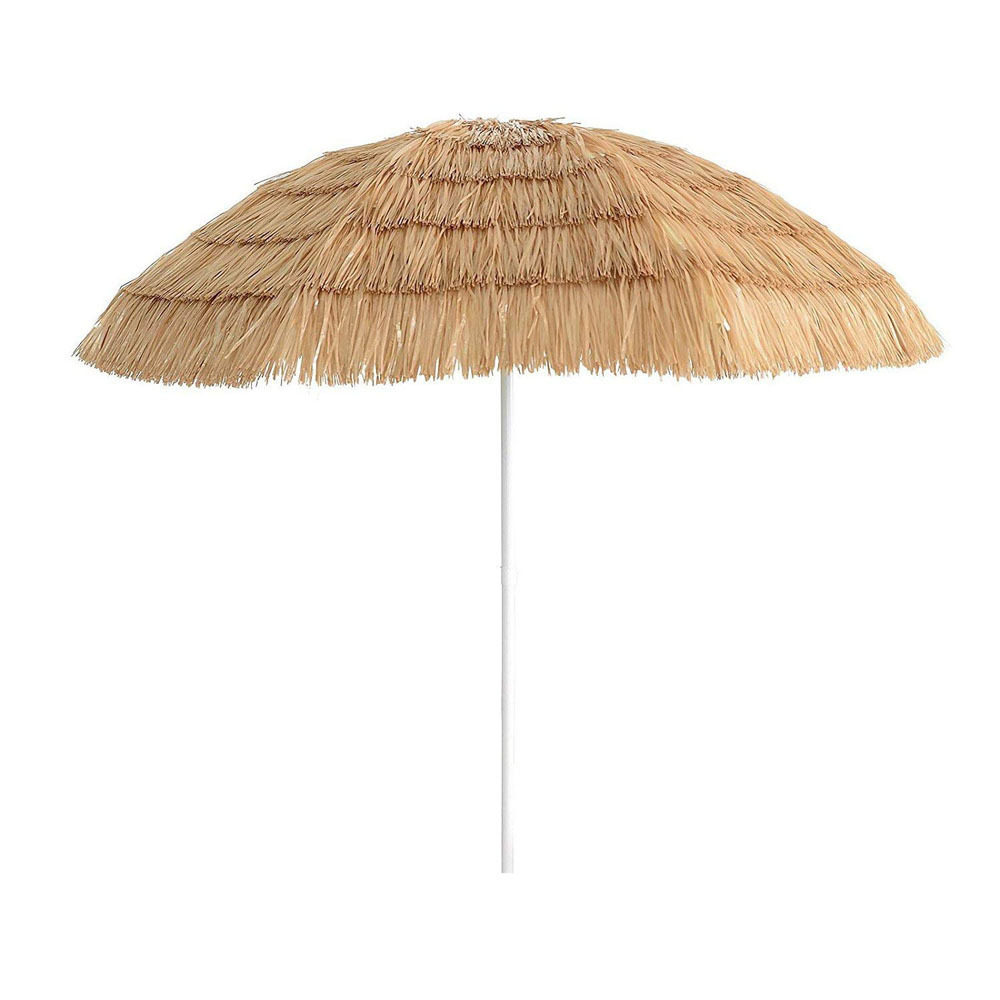 China Small Luxury Decorative Cheap Fashion Light Outdoor Beach Promotion PP Grass Straw Umbrella With tasselss