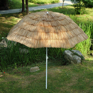 China Small Luxury Decorative Cheap Fashion Light Outdoor Beach Promotion PP Grass Straw Umbrella With tasselss