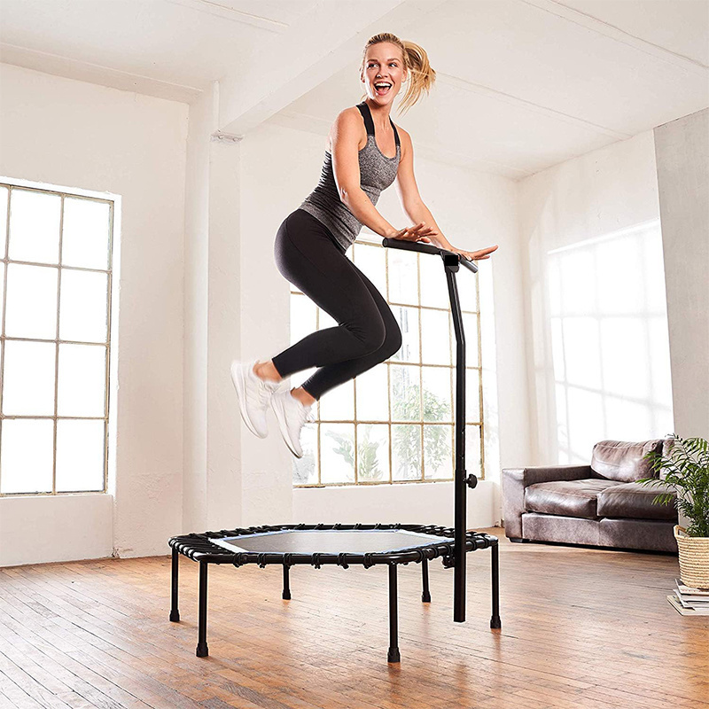 Wholesale High Quality Durable Black Mini Trampoline Fitness Cheap Jumping Springs Indoor Gymnastic Trampolines