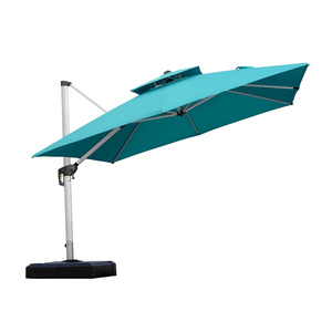 Modern Heavy Duty Cantilever Garden Umbrella 10 Ft Square Patio Umbrella With 360 Degree Tilt