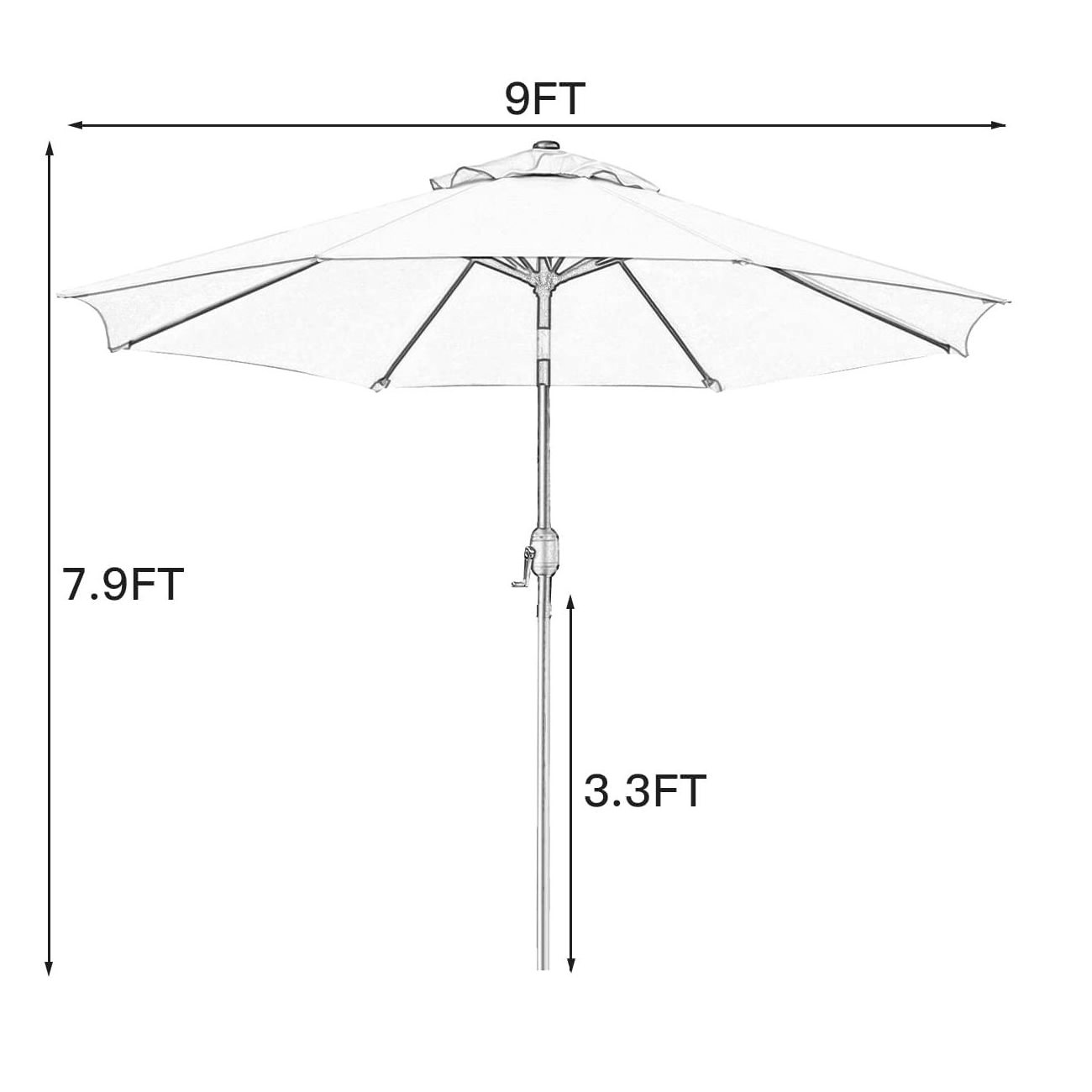 Heavy Duty Market Umbrella Outdoor Aluminum Patio Parasol Umbrella For Garden