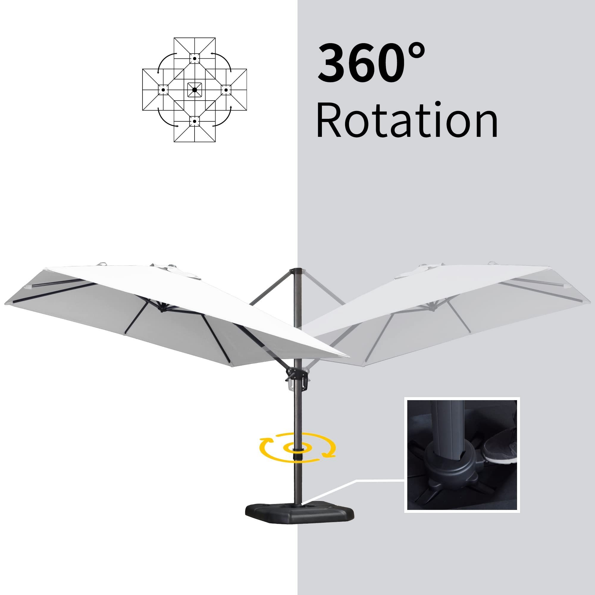 High Quality Wholesale White Garden Umbrella Outdoor Luxury Cantilever Patio Umbrella