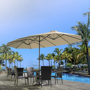 Large 3 Meters 10 Foot 11 Ft 11.5 Rectangular Restaurant Market Pool Parasols Outdoor Double Side Patio Umbrella