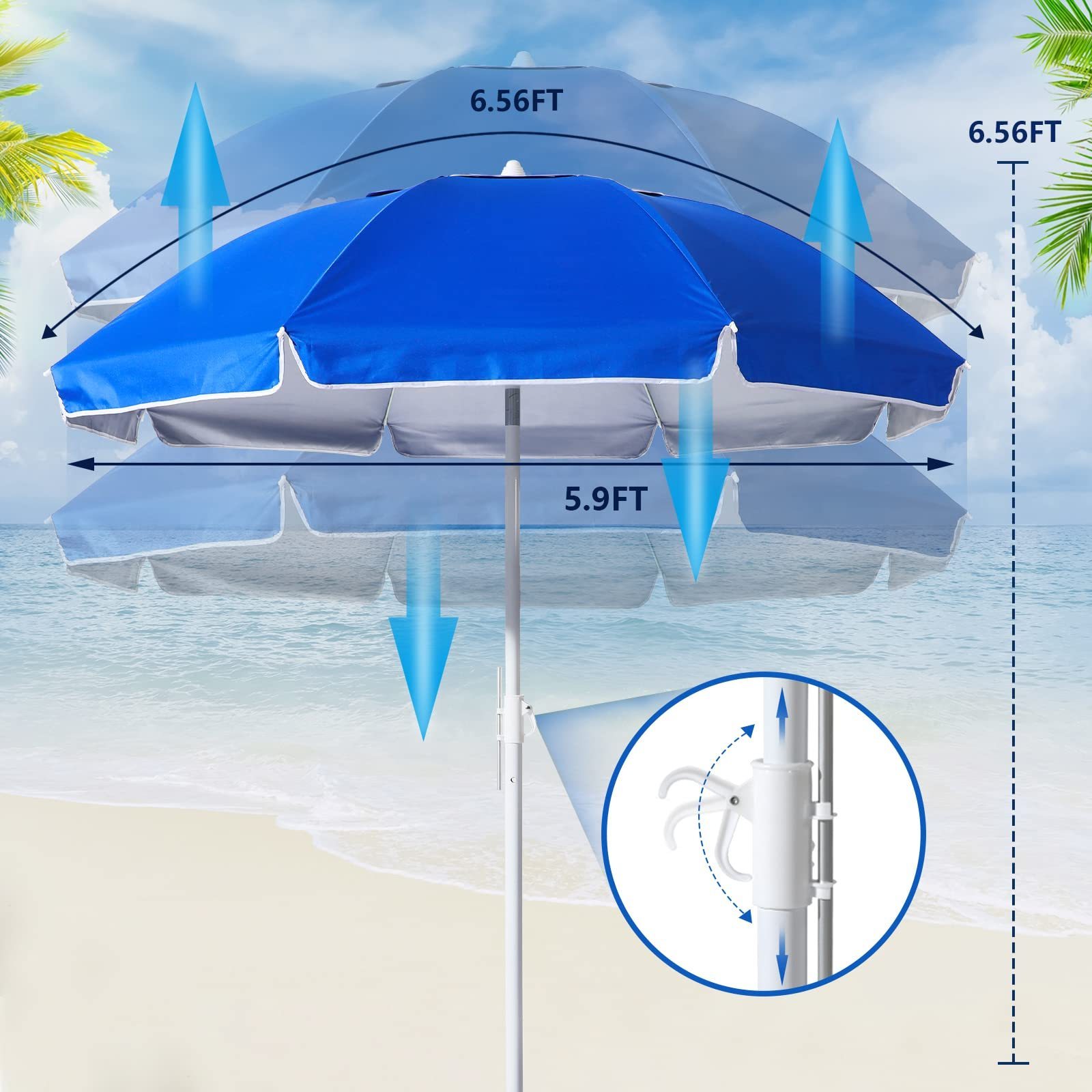 Cheap Wholesale Portable Outdoor Beach Parasol Polyester Beach Umbrellas With Uv Protection