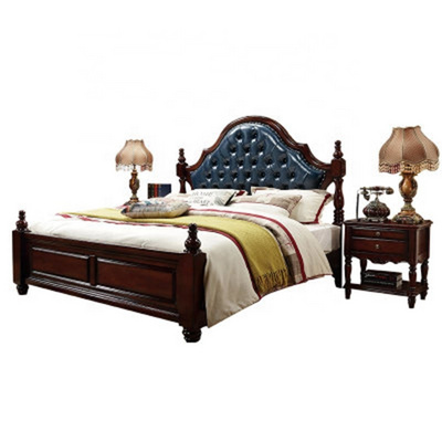 Bedroom Furniture Solid Wooden Bed Upholstered Leather Pneumatic Drawer High Box Bed Storage Bed