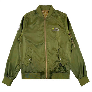 OEM Service Men's coats Custom Running Jacket Satin Embroidered Bomber Men Satin Bomber Jacket