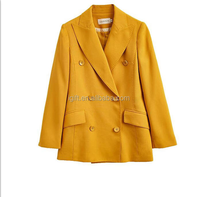 Custom Produce All Custom Made Fast Delivery Latest Yellow Ladies Office Suit Blazer Styles Suits & Tuxedo