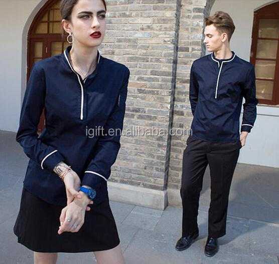 Low MOQ Custom Produce Western Chef Uniform Designs Waiter Jacket Coat Sexy Modern Restaurant Uniforms